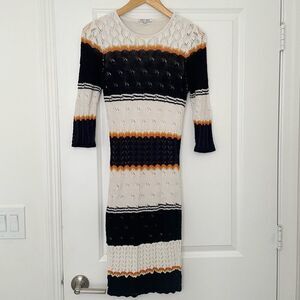 Ronny Kobo Knit Striped Midi Dress Size M